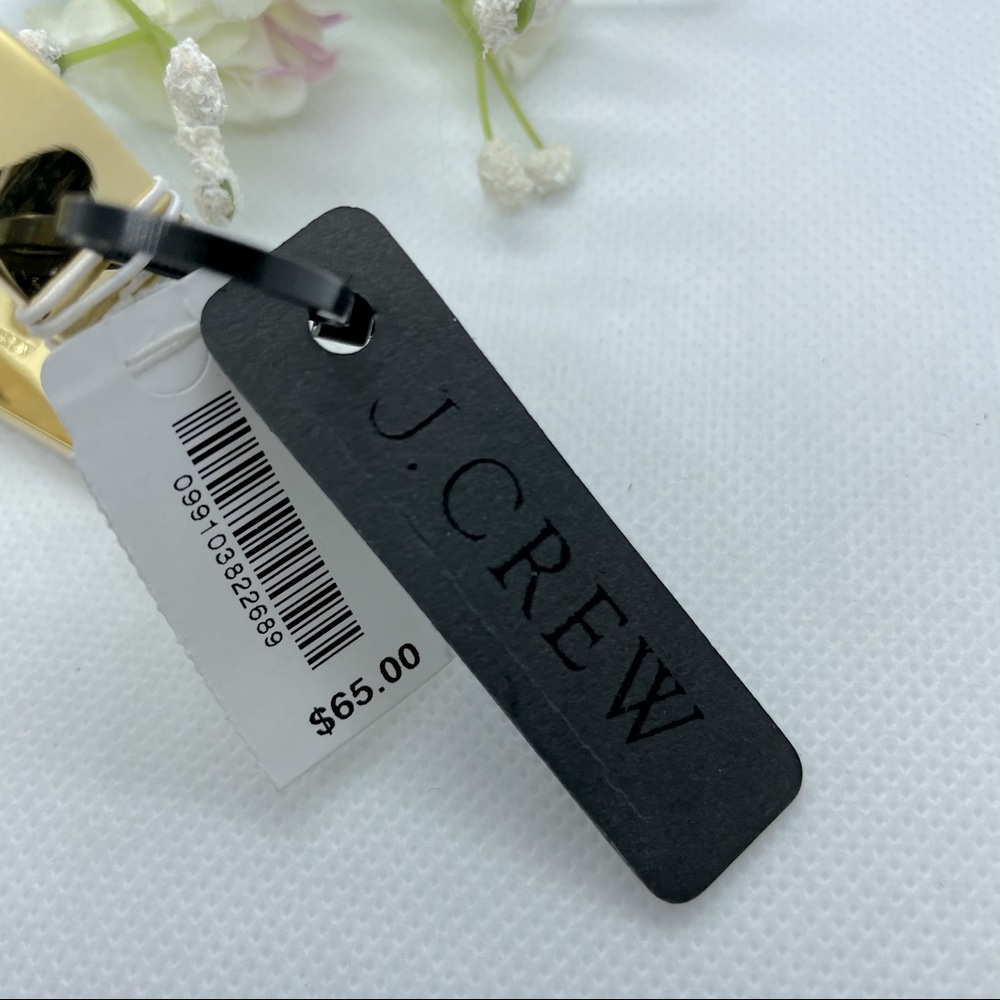 NWT J. Crew Flat Stone Cuff Bracelet Gold Black - Picture 6 of 6